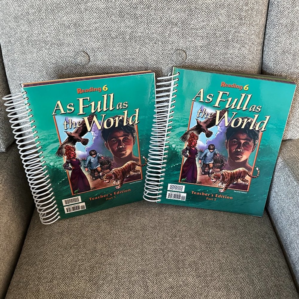 Reading 6 - As Full As the World - BJU Press - Teacher's Edition - 2 Books